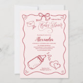 Invitation Baby shower à mâchoire à Doodle tiré (Devant)