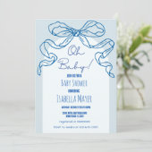 Invitation Baby shower à mâchoire blanche rétro (Debout devant)