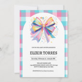 Invitation Baby shower à mâchoires colorées (Devant)