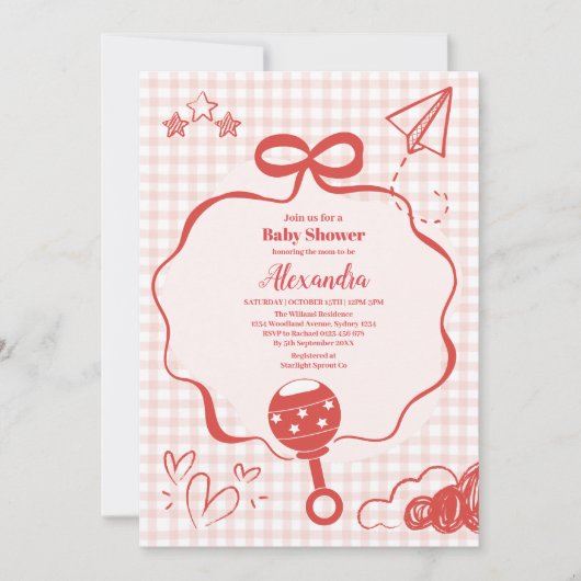 Invitation Baby shower à mâchoires de caniche de Brunch (Devant)