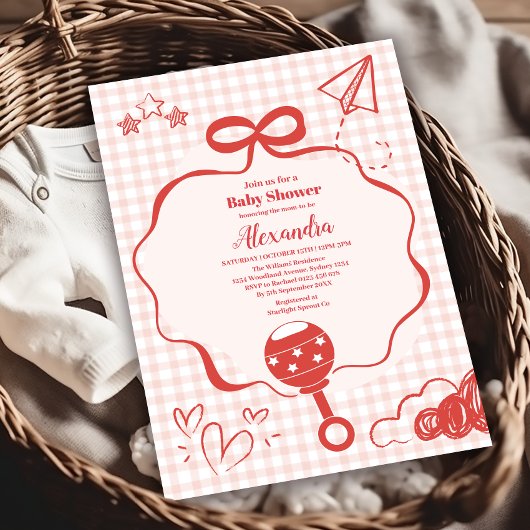 Invitation Baby shower à mâchoires de caniche de Brunch