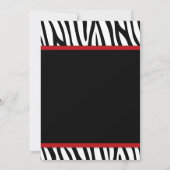 Invitation Baby shower à mâchoires imprimées en rouge zèbre (Dos)