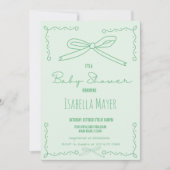 Invitation Baby shower à mâchoires inclinées Retro Vert (Devant)