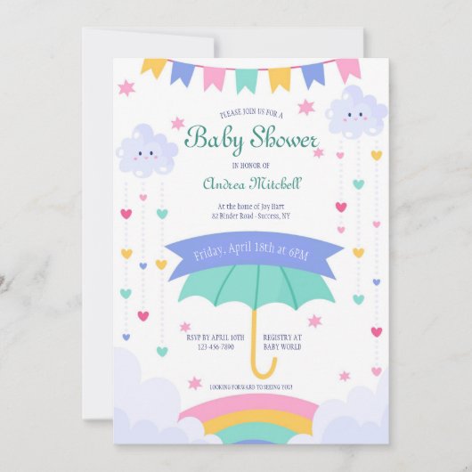 Invitation Baby shower à main (Devant)