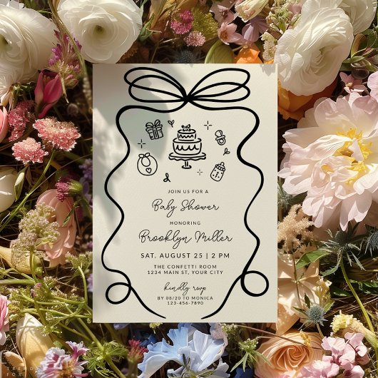 Invitation Baby shower à main fantaisiste