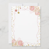 Invitation Baby shower à main rose floral Twinkle Twinkle (Dos)