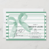 Invitation Baby shower à mât de menthe d'aquarelle (Devant)