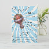 Invitation Baby shower à montgolfière (Debout devant)