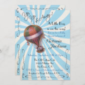 Invitation Baby shower à montgolfière (Devant / Derrière)