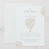 Invitation baby shower à montgolfière de la courtepointe aqua (Devant / Derrière)