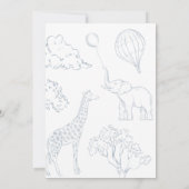 Invitation Baby shower à montgolfière toile (Dos)