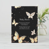 Invitation Baby shower à papillon aquarelle (Debout devant)