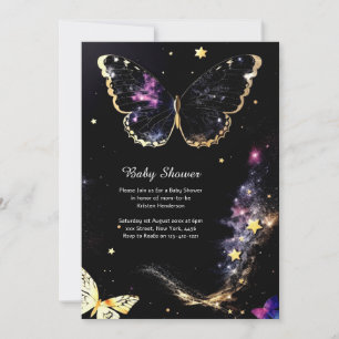 Invitation Baby shower à papillon aquarelle