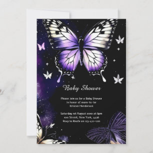Invitation Baby shower à papillon aquarelle