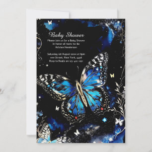 Invitation Baby shower à papillon aquarelle