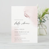 Invitation Baby shower à papillon d'aquarelle mou (Debout devant)