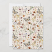 Invitation Baby shower à papillon floral Boho (Dos)