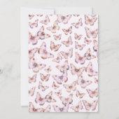 Invitation Baby shower à papillon mou et rose (Dos)