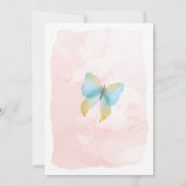 Invitation Baby shower à papillon rose (Dos)