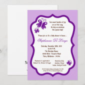 Invitation Baby shower à papillons violet léger 5x7 (Devant / Derrière)