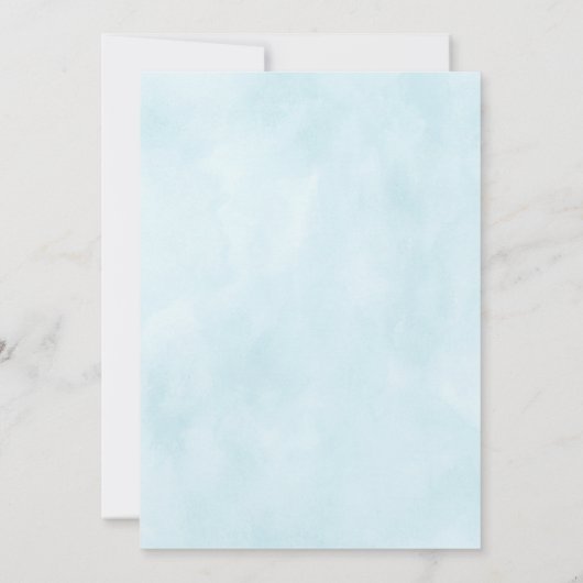 Invitation Baby shower à parapluies bleu (Dos)