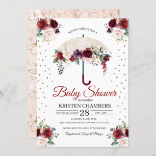 Invitation Baby shower à parapluies florales de Bo