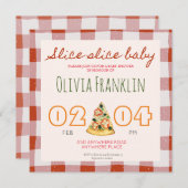 Invitation baby shower à pizza (Devant / Derrière)