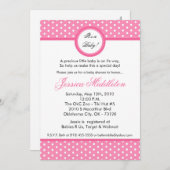 Invitation Baby shower à point rose pâle 5x7 (Devant / Derrière)