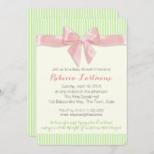 Invitation Baby shower à pointes roses (Devant / Derrière)