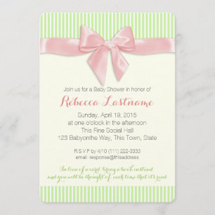 Invitation Baby shower à pointes roses