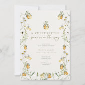 Invitation Baby shower à poires florales (Devant)