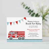 Invitation Baby shower à pots Polka pour camion d'incendie Ap (Debout devant)