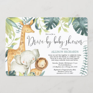 Invitation Baby shower à proximité safari animaux de la jungl