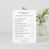 Invitation Baby shower À quel point connaissez-vous la future (Debout devant)