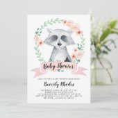 Invitation Baby shower à raton laveur Sweodland (Debout devant)