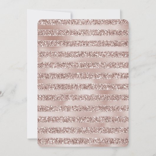 Invitation Baby shower à rayures de Parties scintillant rose  (Dos)