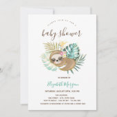 Invitation Baby shower à rayures roses couchant (Devant)