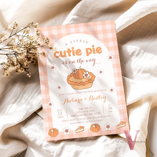 Invitation Baby shower à tarte à petite croûte Ora