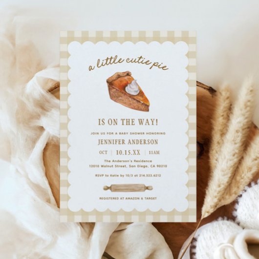 Invitation Baby shower à tarte Citrouille de Little Cutie Aut