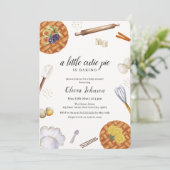 Invitation Baby shower à tarte rustique (Debout devant)