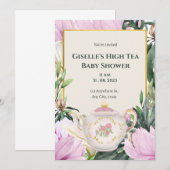 Invitation Baby shower à thé du jardin (Devant / Derrière)