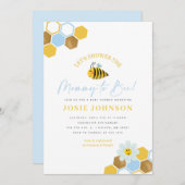 Invitation Baby shower à thème Abeille (Devant / Derrière)