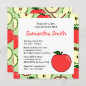 Invitation Baby shower à thème Apple (Devant / Derrière)