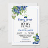 Invitation Baby shower à thème Berry Sweet Blueberry (Devant)