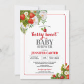 Invitation Baby shower à thème Berry Sweet Strawberry (Devant)