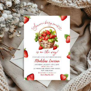 Invitation Baby shower à thème Berry Sweet Strawberry