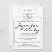 Invitation BABY SHOWER à thème Black & White Paris (Devant)