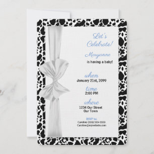 Invitation Baby shower à thème Blue Western Cowboy