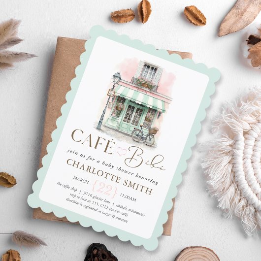 Invitation Baby Shower à thème Café Bébé Paris