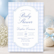 Baby-Shower à thème carreaux bleus